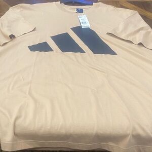 adidas Men's Short Sleeve Tee in Tan with Black Logo (Bundle Me) w/Purchase